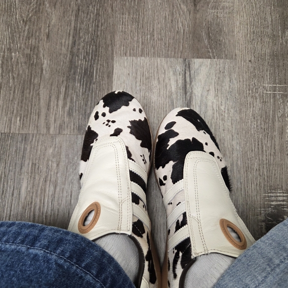 adidas Taekwondo Women's Cow Print Sneakers in Black and White - Picture 5 of 5